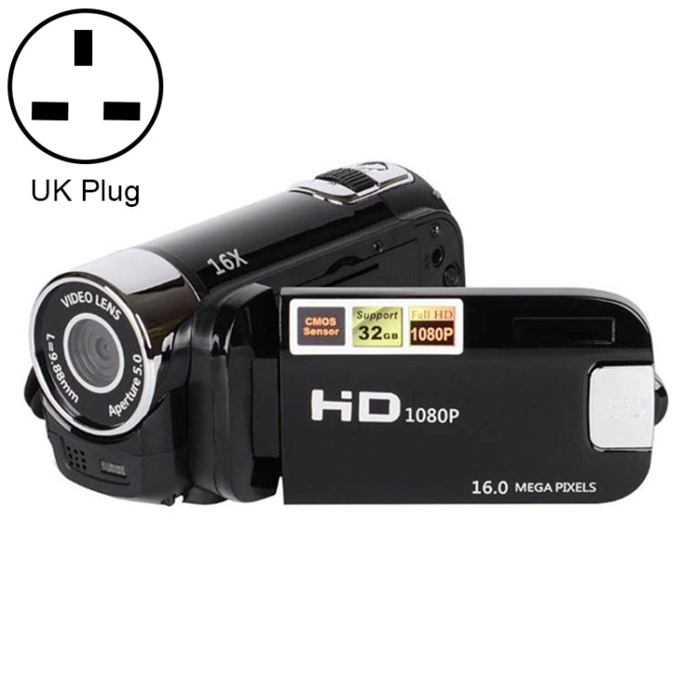 16X Digital Zoom HD 16 Million Pixel Home Travel DV Camera, UK Plug (Black) - Video Cameras by PMC TechLife | Online Shopping South Africa | PMC TechLife | Buy Now Pay Later Mobicred
