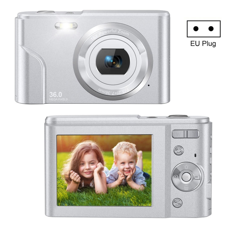 DC311 2.4 inch 36MP 16X Zoom 2.7K Full HD Digital Camera Children Card Camera, EU Plug(Silver) - free shipping - PMC TechLife - Order now!