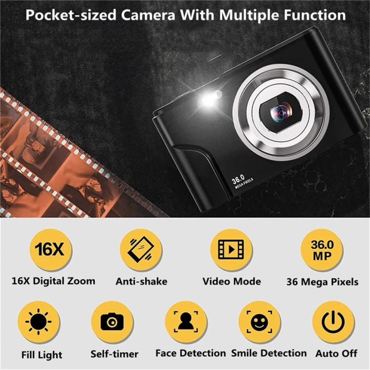 DC311 2.4 inch 36MP 16X Zoom 2.7K Full HD Digital Camera Children Card Camera, EU Plug(Green) - Children Cameras by PMC TechLife | Online Shopping South Africa | PMC TechLife | Buy Now Pay Later Mobicred