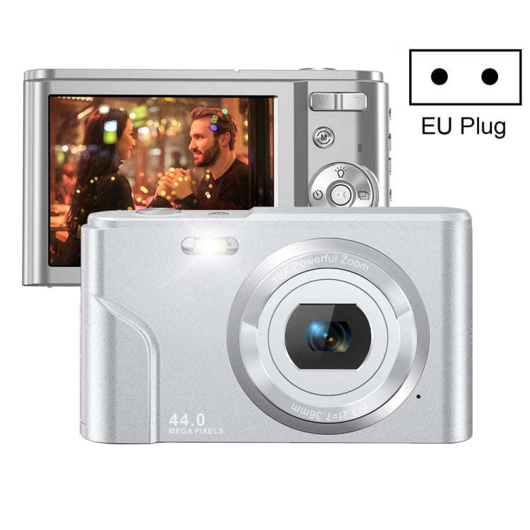 DC302 2.88 inch 44MP 16X Zoom 2.7K Full HD Digital Camera Children Card Camera, EU Plug (Silver) - Children Cameras by PMC TechLife | Online Shopping South Africa | PMC TechLife | Buy Now Pay Later Mobicred