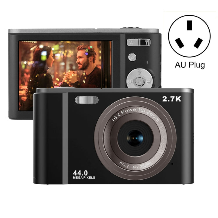 DC302 2.88 inch 44MP 16X Zoom 2.7K Full HD Digital Camera Children Card Camera, AU Plug (Black) - Children Cameras by PMC TechLife | Online Shopping South Africa | PMC TechLife | Buy Now Pay Later Mobicred