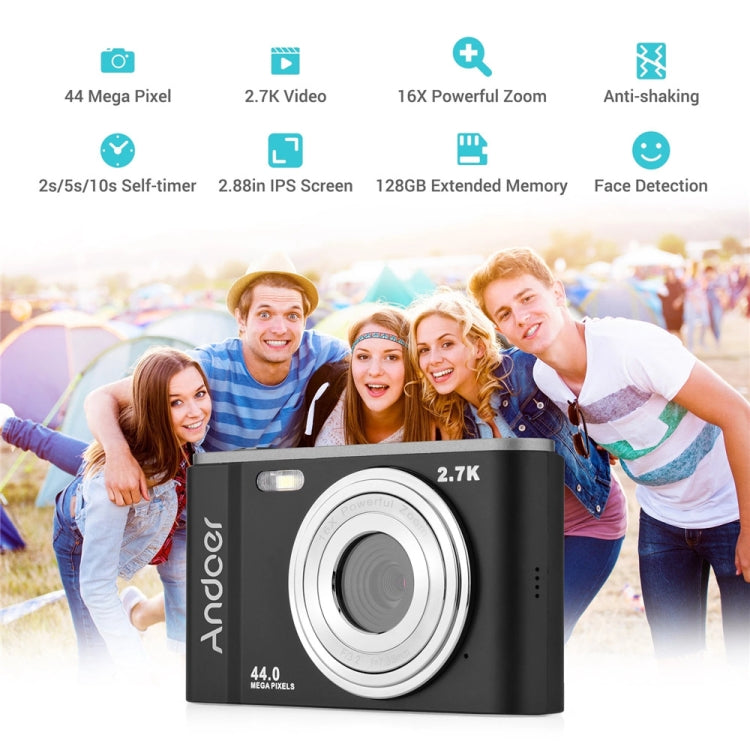 DC302 2.88 inch 44MP 16X Zoom 2.7K Full HD Digital Camera Children Card Camera, AU Plug (Silver) - Children Cameras by PMC TechLife | Online Shopping South Africa | PMC TechLife | Buy Now Pay Later Mobicred