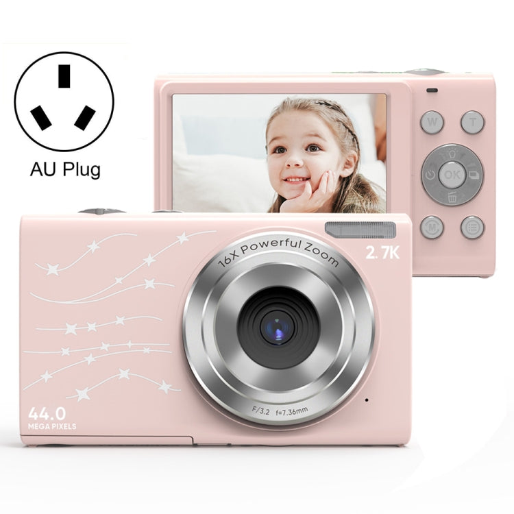 DC402 2.4 inch 44MP 16X Zoom 1080P Full HD Digital Camera Children Card Camera, AU Plug(Pink) - Children Cameras by PMC TechLife | Online Shopping South Africa | PMC TechLife | Buy Now Pay Later Mobicred