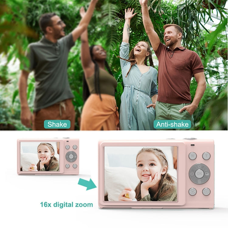 DC402 2.4 inch 44MP 16X Zoom 2.7K Full HD Digital Camera Children Card Camera, UK Plug (Pink) - Children Cameras by PMC TechLife | Online Shopping South Africa | PMC TechLife | Buy Now Pay Later Mobicred