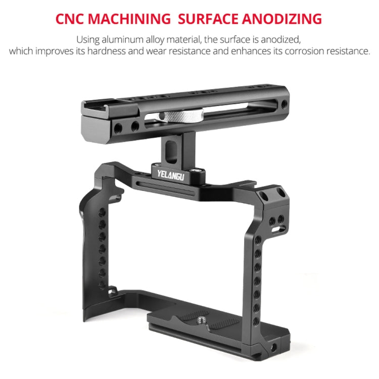 YELANGU C22 YLG0334B Video Camera Cage Stabilizer with Handle for Canon EOS R5/R6 (Black) - free shipping - PMC TechLife - Order now!