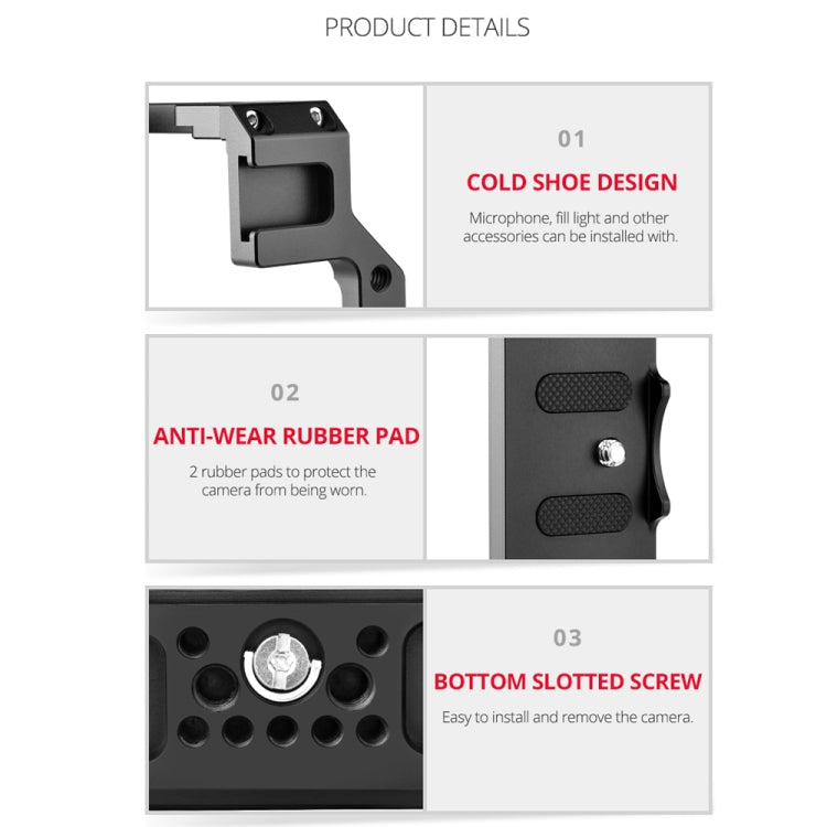 YELANGU C22-A YLG0334B-A Video Camera Cage Stabilizer for Canon EOS R5/R6/R(Black) - free shipping - PMC TechLife - Order now!