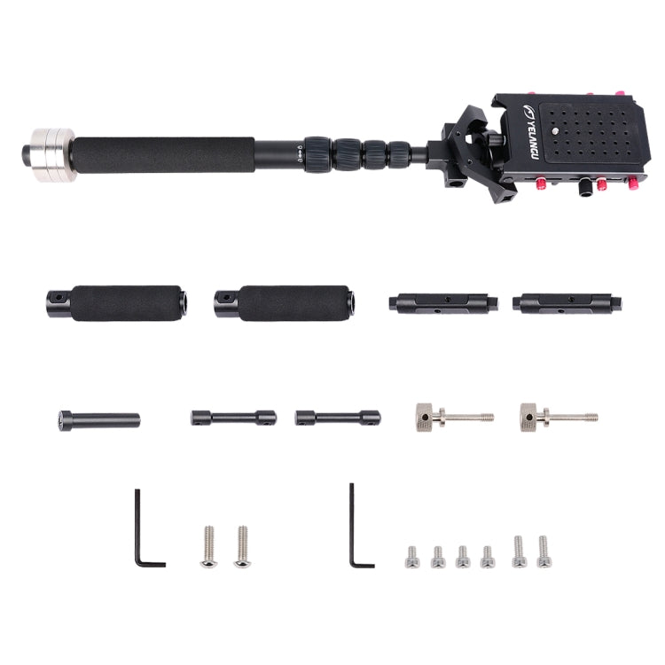YELANGU S300 4 in 1 Multifunctional Rig + Dual Handheld Shoulder Rig + Monopod + Stabilizer for Cameras / SLR Cameras, Height Range: 63cm-170cm(Black) - free shipping - PMC TechLife - Order now!