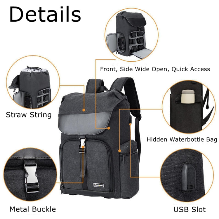 CADeN M8 Side Open Canvas Large Capacity Photography Backpack Shoulder Bag - free shipping - PMC TechLife - Order now!