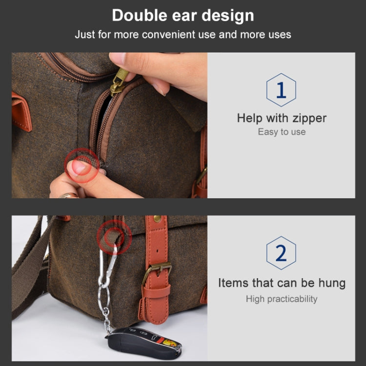 CADEN N1 Simple Retro Multifunctional Canvas Waterproof Digital Camera Photography Bag (Coffee) - free shipping - PMC TechLife - Order now!
