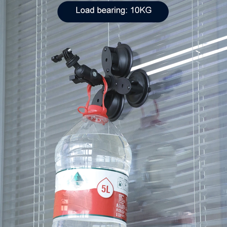 Single Suction Cup Mount Holder with Tripod Adapter & Steel Tether & Safety Buckle (Black) - Holder by PMC TechLife | Online Shopping South Africa | PMC TechLife