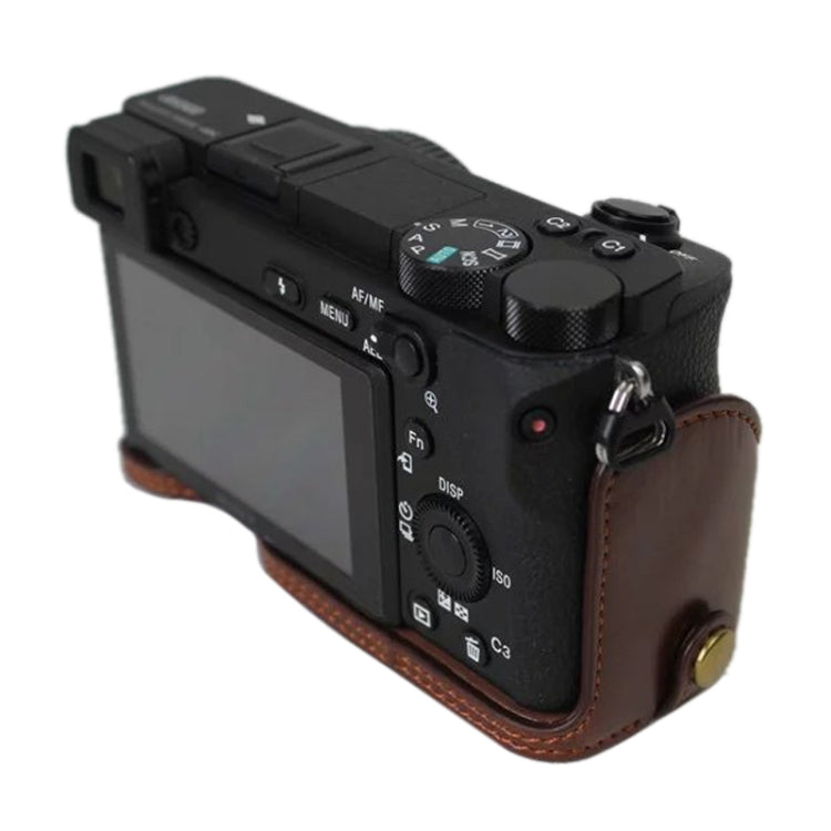 1/4 inch Thread PU Leather Camera Half Case Base for Sony ILCE-A6500 / A6500 (Black) - Half Case by PMC TechLife | Online Shopping South Africa | PMC TechLife | Buy Now Pay Later Mobicred