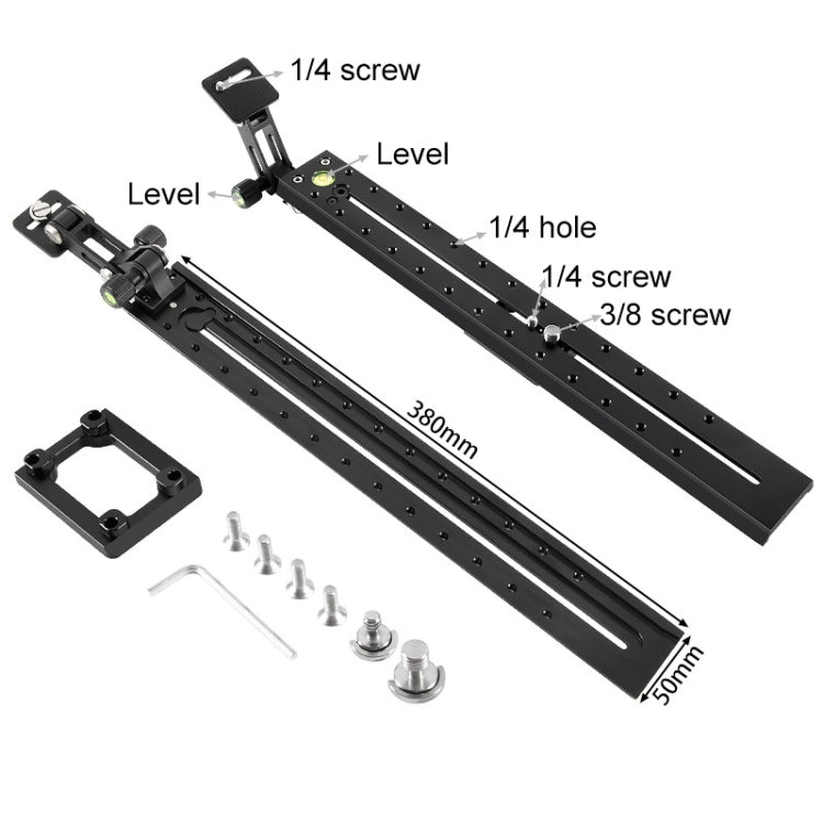 BEXIN VR-380 380mm Length Aluminum Alloy Extended Quick Release Plate for Manfrotto / Sachtler (Black) - free shipping - PMC TechLife - Order now!