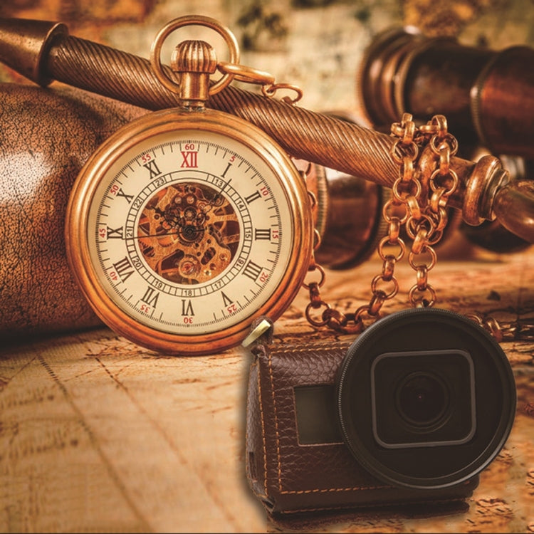 For GoPro HERO4 Litchi Texture Genuine Leather Protective Case with Sling(Brown) - Leather Cases by PMC TechLife | Online Shopping South Africa | PMC TechLife | Buy Now Pay Later Mobicred