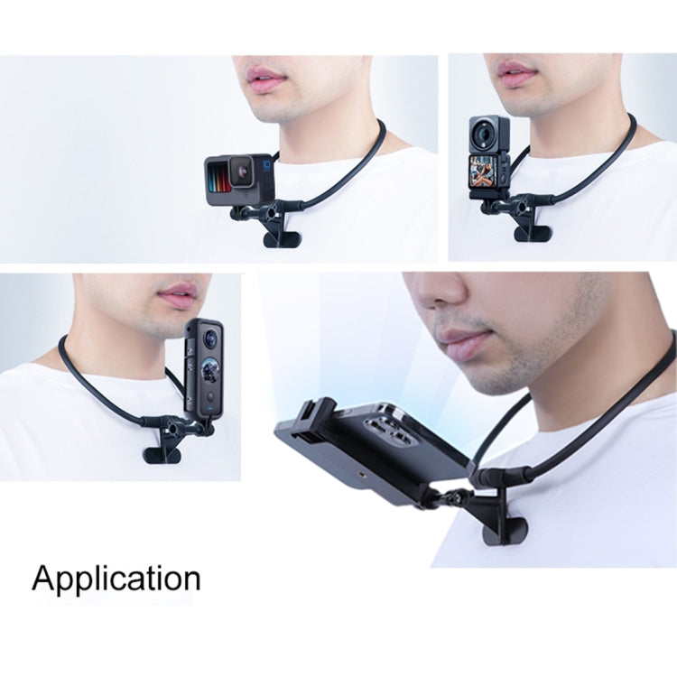 Hands Free Lazy Wearable Neck Camera Phone Holder with Phone Clamp, Extended Version(Black) - Holder by PMC TechLife | Online Shopping South Africa | PMC TechLife | Buy Now Pay Later Mobicred