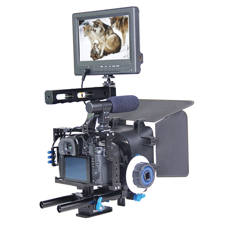 YELANGU YLG1105A Handle Video Camera Cage Stabilizer Kit with Matte Box & Follow Focus for Panasonic Lumix DMC-GH4 & G7 / Sony A7 & A7S & A7R & A7RII & A7SII - free shipping - PMC TechLife - Order now!