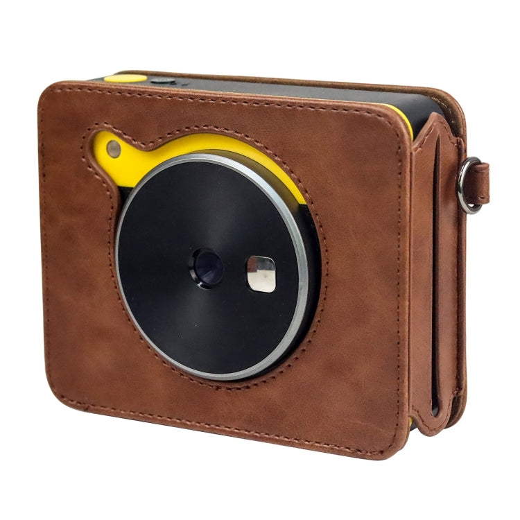 For Kodak Mini Shot 3 Square Retro / C300R instax Full Body Camera PU Leather Case Bag with Strap(Brown) - free shipping - PMC TechLife - Order now!