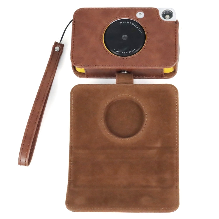 For Kodak PRINTOMATIC Full Body Camera PU Leather Case Bag with Strap (Brown) - Leather Bag by PMC TechLife | Online Shopping South Africa | PMC TechLife | Buy Now Pay Later Mobicred