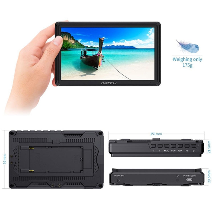 FEELWORLD FW568 V3 6 inch 3D LUT DSLR Camera Field Monitor, IPS Full HD 1920 x 1152,  Support HDMI Input Output Tilt Arm - free shipping - PMC TechLife - Order now!
