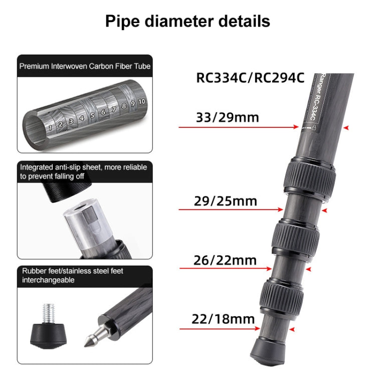 BEXIN RC334 Portable Collapsible Carbon Fiber Camera Tripod - free shipping - PMC TechLife - Order now!
