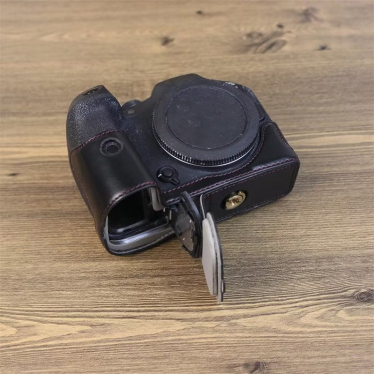 For Canon EOS R7 1/4 inch Thread PU Leather Camera Half Case Base (Black) - Half Case by PMC TechLife | Online Shopping South Africa | PMC TechLife | Buy Now Pay Later Mobicred