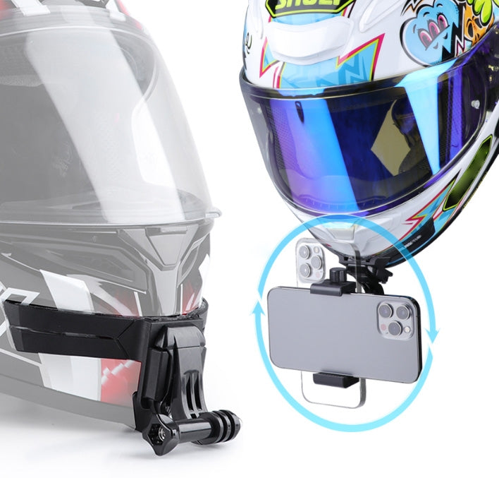 RUIGPRO Action Camera Phone Helmet Mount Kit with J-Hook Buckle & Rotation Phone Clamp & Adapter(Black) - Helmet Mount by RUIGPRO | Online Shopping South Africa | PMC TechLife | Buy Now Pay Later Mobicred