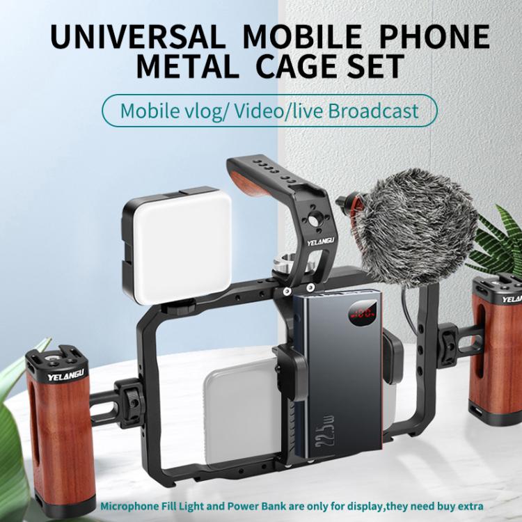 YELANGU LW101 Vlogging Live Broadcast LED Selfie Light Mic Smartphone Video Rig Handles Stabilizer Kits - free shipping - PMC TechLife - Order now!