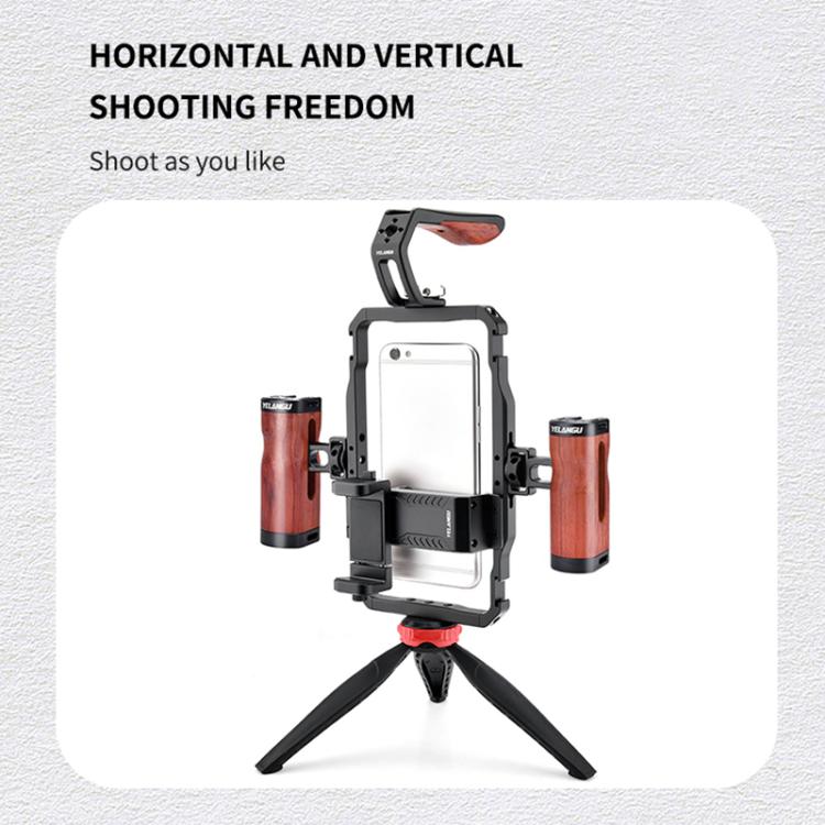 YELANGU LW101 Vlogging Live Broadcast LED Selfie Light Mic Smartphone Video Rig Handles Stabilizer Kits - free shipping - PMC TechLife - Order now!