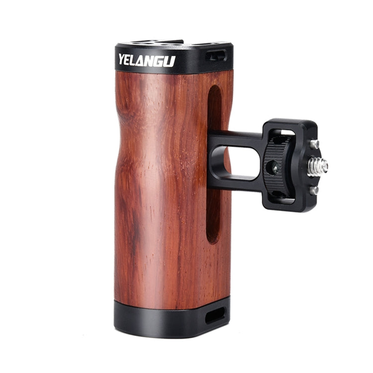 YELANGU LW-B01-2 Side Wooden Handle Handgrip with Cold Shoe for LW-B01 Camera Cage - Camera Stabilizer by YELANGU | Online Shopping South Africa | PMC TechLife | Buy Now Pay Later Mobicred
