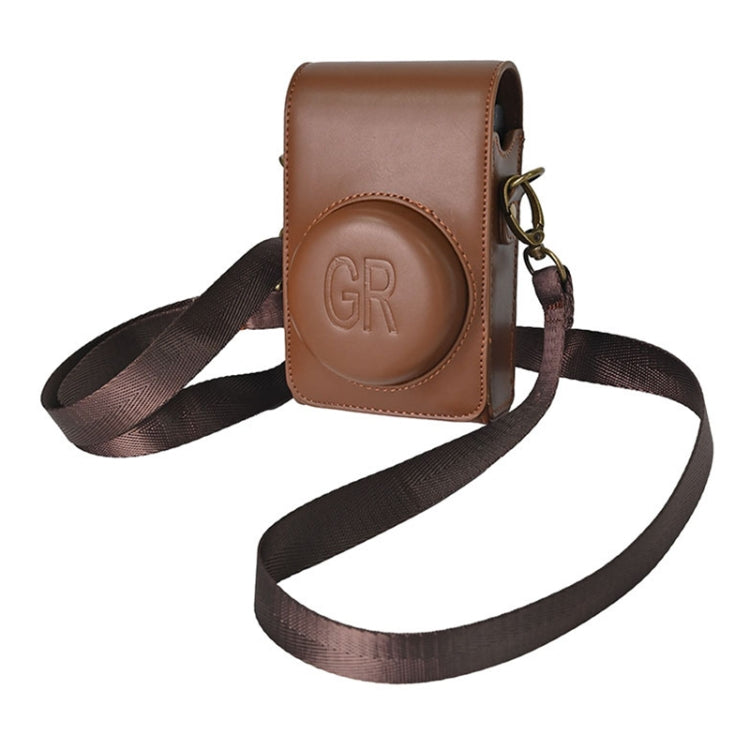 Full Body Camera PU Leather Case Bag with Strap for Ricoh GR / GRII / GRIII, Casio ZR1200 / ZR1500/ ZR2000/ ZR3500, ZR3600 / ZR3700 / ZR5500 (Coffee) - Leather Bag by PMC TechLife | Online Shopping South Africa | PMC TechLife | Buy Now Pay Later Mobicred