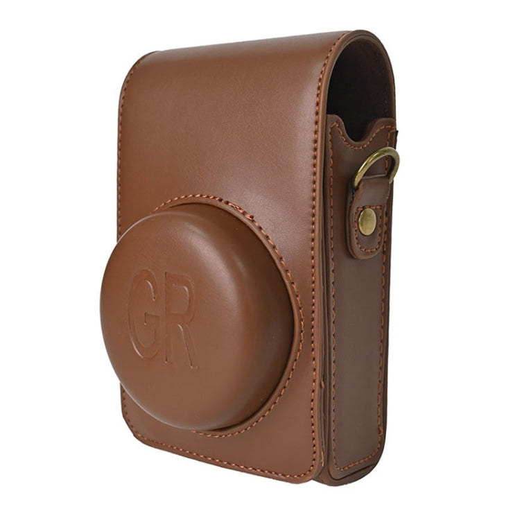 Full Body Camera PU Leather Case Bag with Strap for Ricoh GR / GRII / GRIII, Casio ZR1200 / ZR1500/ ZR2000/ ZR3500, ZR3600 / ZR3700 / ZR5500 (Coffee) - Leather Bag by PMC TechLife | Online Shopping South Africa | PMC TechLife | Buy Now Pay Later Mobicred