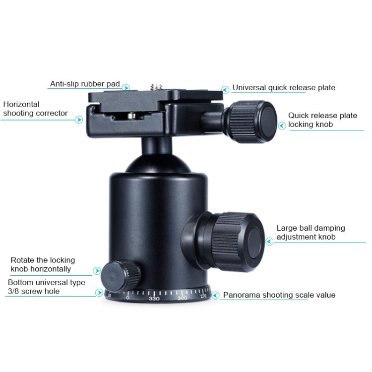 TRIOPO Oubao A-308S Adjustable Portable  Aluminum Alloy Tripod with Ball Head for SLR Camera - free shipping - PMC TechLife - Order now!