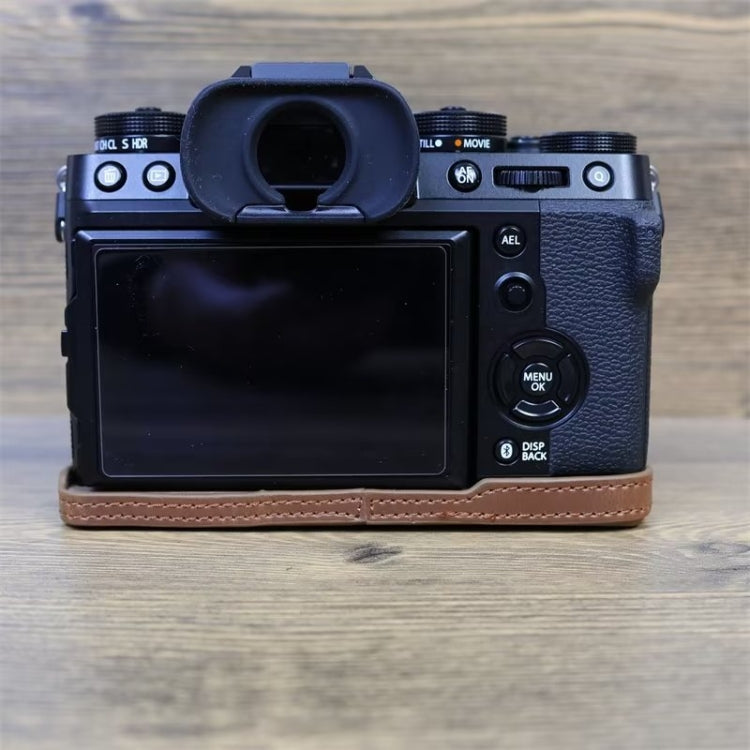For FUJIFILM X-T5 1/4 inch Thread PU Leather Camera Half Case Base (Coffee) - Half Case by PMC TechLife | Online Shopping South Africa | PMC TechLife | Buy Now Pay Later Mobicred