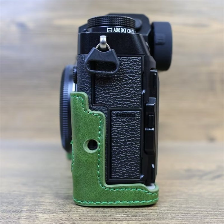 For FUJIFILM X-T5 1/4 inch Thread PU Leather Camera Half Case Base (Green) - Half Case by PMC TechLife | Online Shopping South Africa | PMC TechLife | Buy Now Pay Later Mobicred