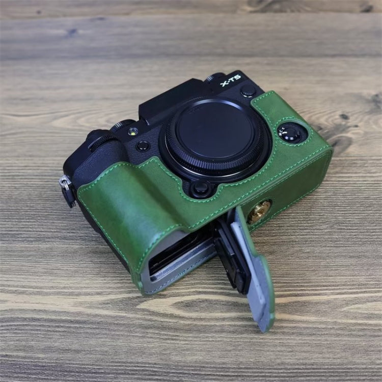 For FUJIFILM X-T5 1/4 inch Thread PU Leather Camera Half Case Base (Green) - Half Case by PMC TechLife | Online Shopping South Africa | PMC TechLife | Buy Now Pay Later Mobicred
