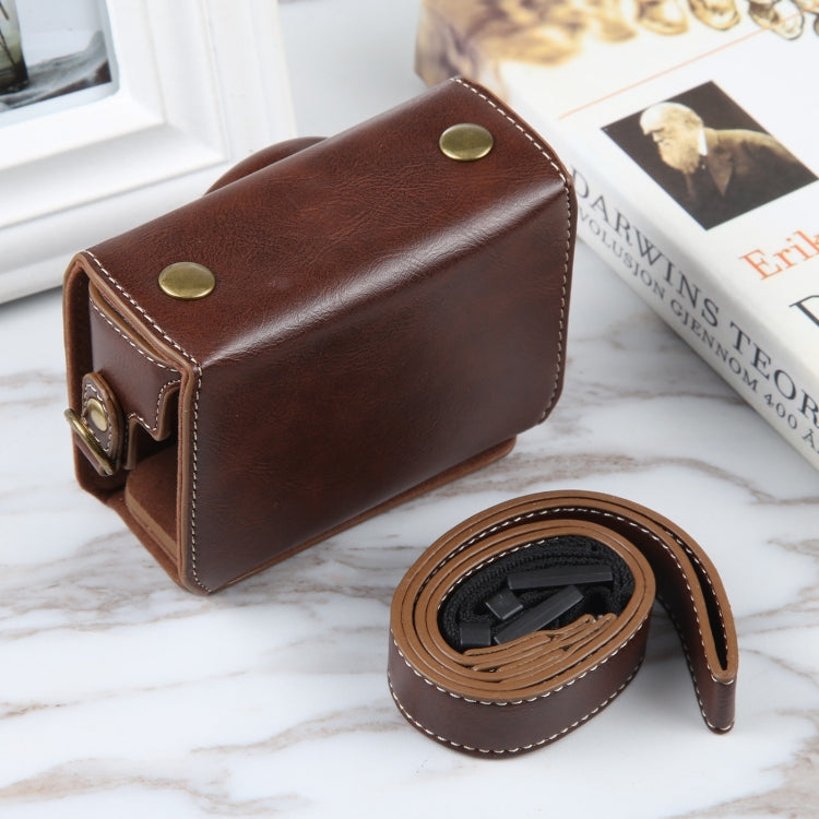 For Sony ZV-1F Vlog Camera Full Body Magnetic Leather Camera Case Bag with Strap (Coffee) - Leather Bag by PMC TechLife | Online Shopping South Africa | PMC TechLife | Buy Now Pay Later Mobicred