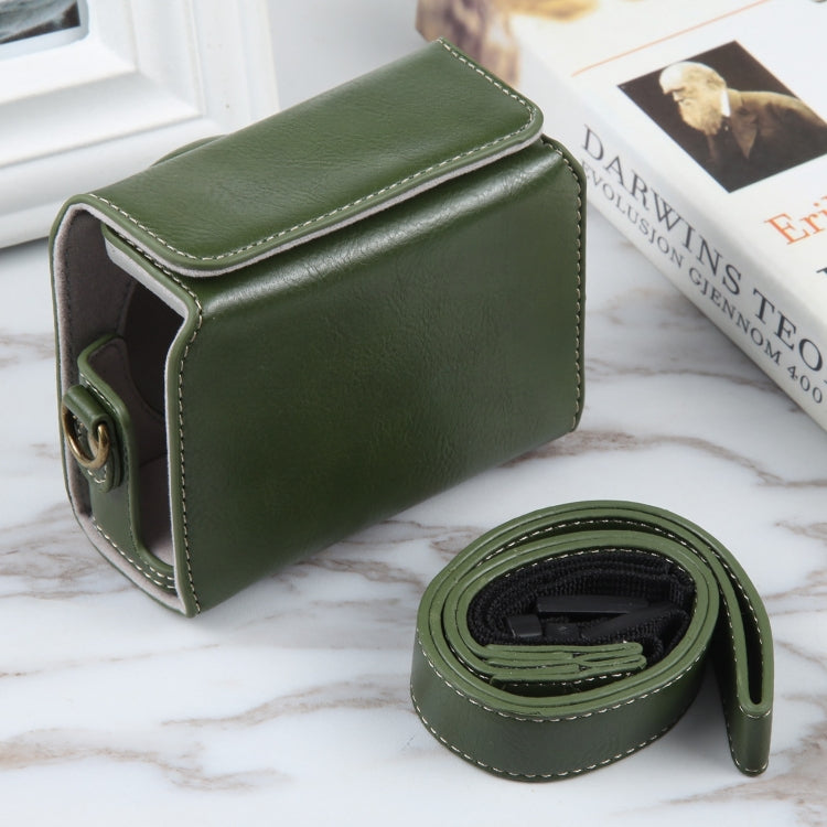 For Sony ZV-1F Vlog Camera Full Body Magnetic Leather Camera Case Bag with Strap (Green) - Leather Bag by PMC TechLife | Online Shopping South Africa | PMC TechLife | Buy Now Pay Later Mobicred