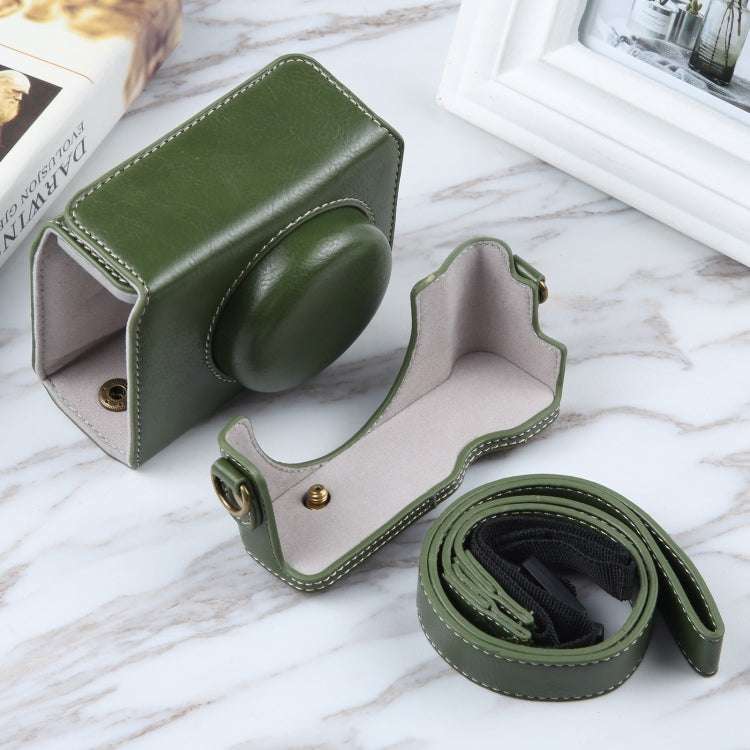 For Sony ZV-1F Vlog Camera Full Body Magnetic Leather Camera Case Bag with Strap (Green) - Leather Bag by PMC TechLife | Online Shopping South Africa | PMC TechLife | Buy Now Pay Later Mobicred