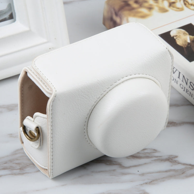 For Sony ZV-1F Vlog Camera Full Body Magnetic Leather Camera Case Bag with Strap (White) - Leather Bag by PMC TechLife | Online Shopping South Africa | PMC TechLife | Buy Now Pay Later Mobicred