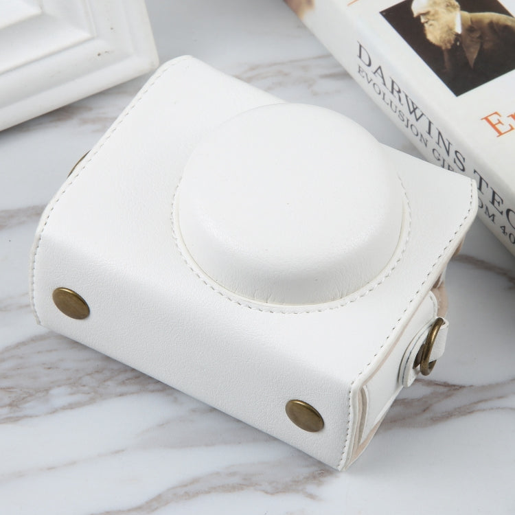 For Sony ZV-1F Vlog Camera Full Body Magnetic Leather Camera Case Bag with Strap (White) - Leather Bag by PMC TechLife | Online Shopping South Africa | PMC TechLife | Buy Now Pay Later Mobicred