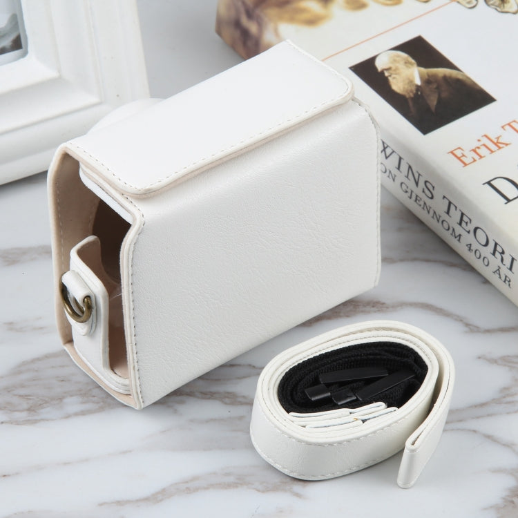 For Sony ZV-1F Vlog Camera Full Body Magnetic Leather Camera Case Bag with Strap (White) - Leather Bag by PMC TechLife | Online Shopping South Africa | PMC TechLife | Buy Now Pay Later Mobicred