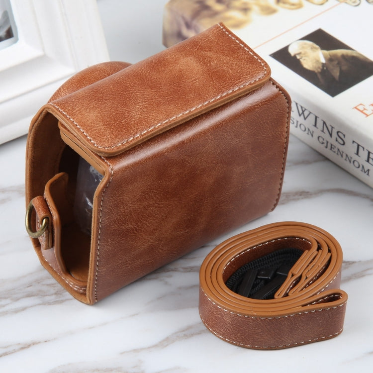 For Sony ZV-1F Vlog Camera Full Body Magnetic Leather Camera Case Bag with Strap(Brown) - Leather Bag by PMC TechLife | Online Shopping South Africa | PMC TechLife | Buy Now Pay Later Mobicred