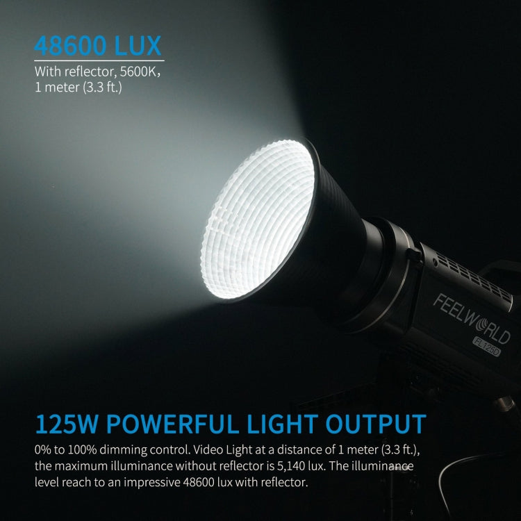 FEELWORLD FL125D 125W Daylight Point Source Video Light, Bluetooth APP Control(AU Plug) - free shipping - PMC TechLife - Order now!