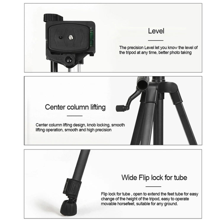 3366 Quality 1.4m Portable Phone Live Selfie Tripod DV SLR Camera Stand (Black) - Tripods by PMC TechLife | Online Shopping South Africa | PMC TechLife | Buy Now Pay Later Mobicred
