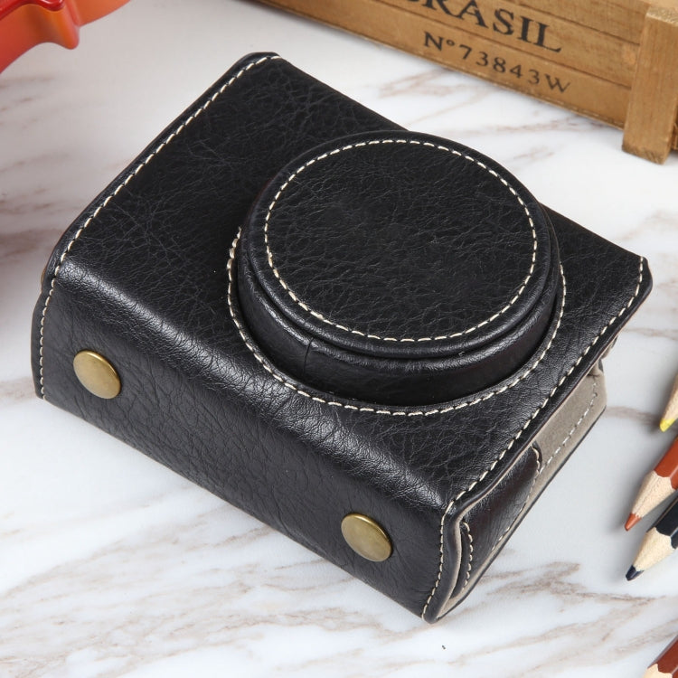 For Canon PowerShot G7 X Full Body Camera PU Leather Camera Case Bag with Strap (Black) - Leather Bag by PMC TechLife | Online Shopping South Africa | PMC TechLife | Buy Now Pay Later Mobicred