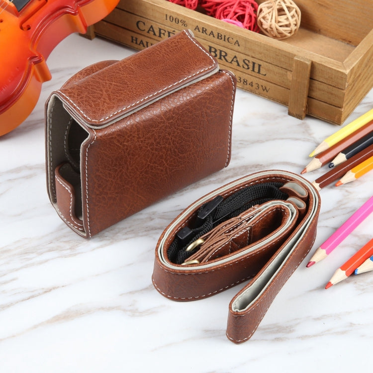 For Canon PowerShot G7 X Full Body Camera PU Leather Camera Case Bag with Strap (Coffee) - Leather Bag by PMC TechLife | Online Shopping South Africa | PMC TechLife | Buy Now Pay Later Mobicred