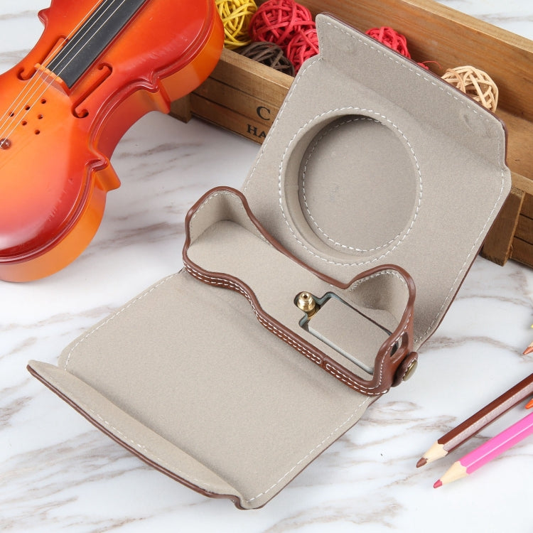 For Canon PowerShot G7 X Full Body Camera PU Leather Camera Case Bag with Strap (Coffee) - Leather Bag by PMC TechLife | Online Shopping South Africa | PMC TechLife | Buy Now Pay Later Mobicred