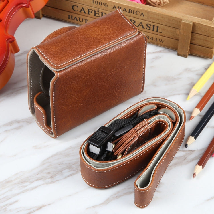 For Canon PowerShot G7 X Full Body Camera PU Leather Camera Case Bag with Strap (Brown) - Leather Bag by PMC TechLife | Online Shopping South Africa | PMC TechLife | Buy Now Pay Later Mobicred