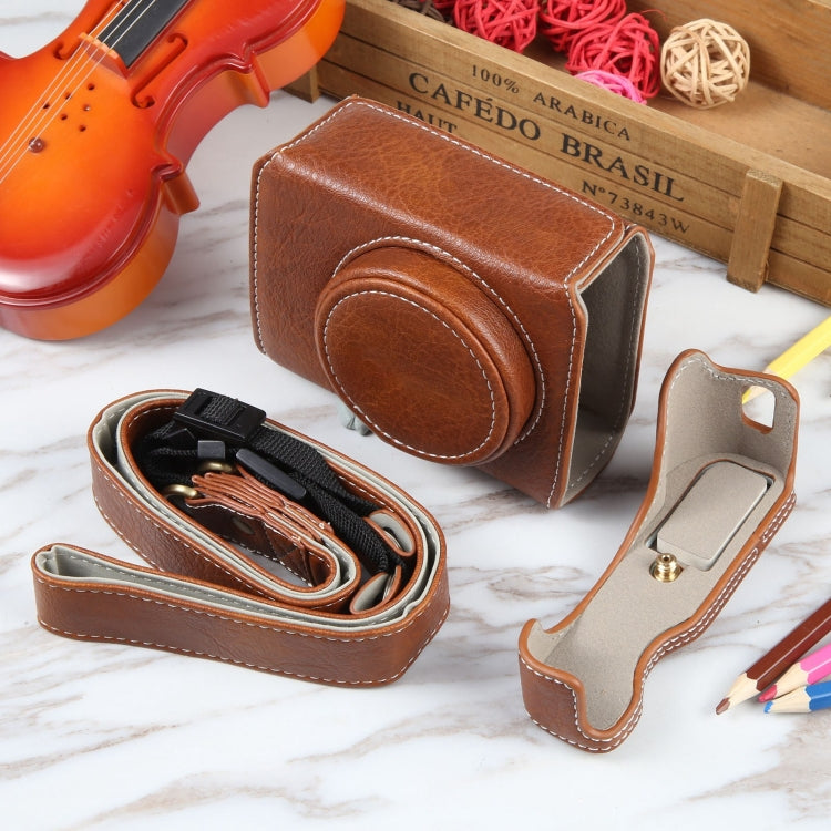 For Canon PowerShot G7 X Full Body Camera PU Leather Camera Case Bag with Strap (Brown) - Leather Bag by PMC TechLife | Online Shopping South Africa | PMC TechLife | Buy Now Pay Later Mobicred