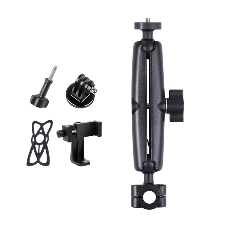 25mm Ballhead Car Front Seat Handlebar Fixed Mount Holder with Tripod Adapter & Screw & Phone Clamp & Anti-lost Silicone Case for GoPro, Insta360, DJI and Other Action Cameras - Connection Mount by PMC TechLife | Online Shopping South Africa | PMC TechLife | Buy Now Pay Later Mobicred