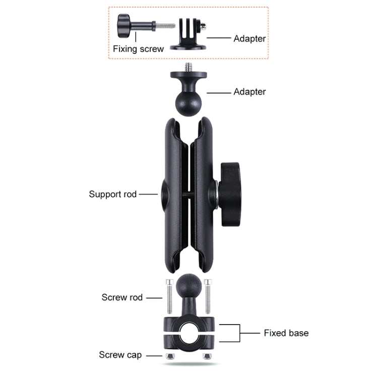 25mm Ballhead Car Front Seat Handlebar Fixed Mount Holder with Tripod Adapter & Screw & Phone Clamp & Anti-lost Silicone Case for GoPro, Insta360, DJI and Other Action Cameras - Connection Mount by PMC TechLife | Online Shopping South Africa | PMC TechLife | Buy Now Pay Later Mobicred